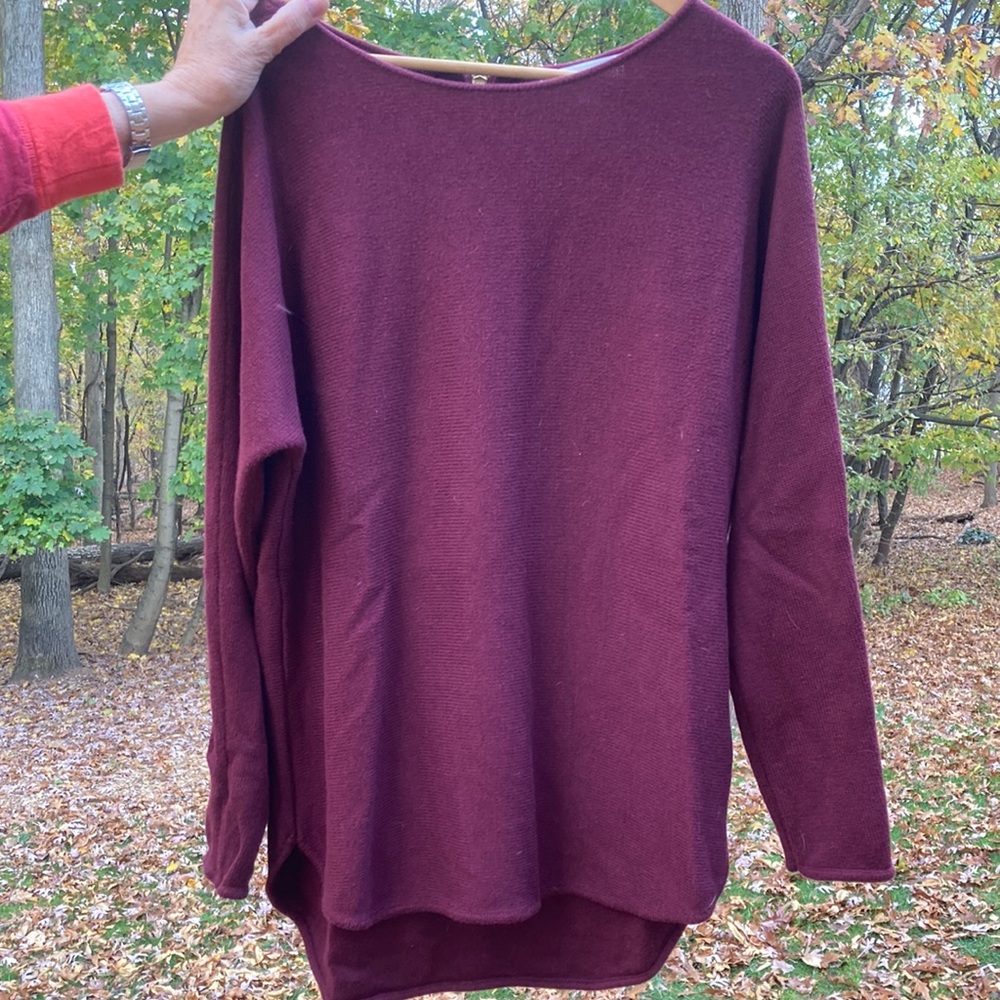 Maroon high low tunic sweater